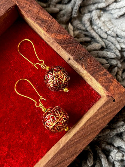 Meenakari Ball Antique Earring