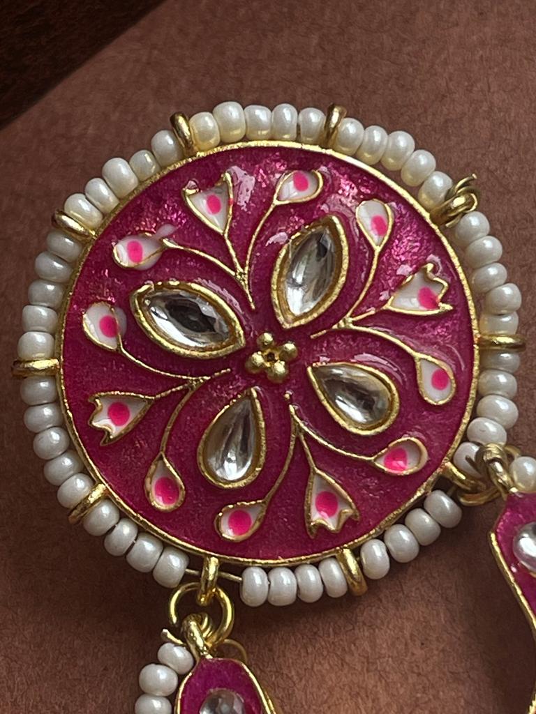 Meenakari Beads and Stone work Earring