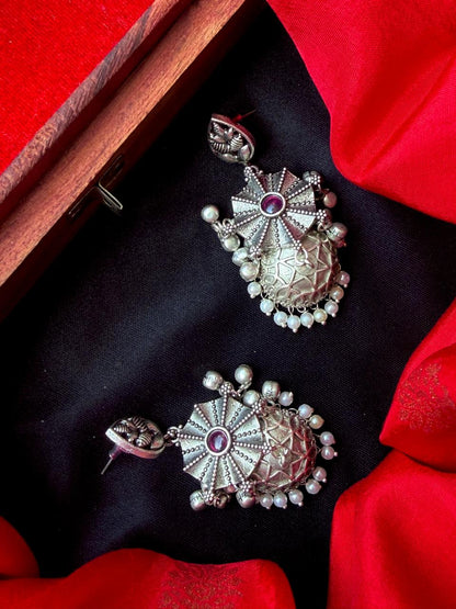 Oxidized Top with Jhumki Partywear Earring