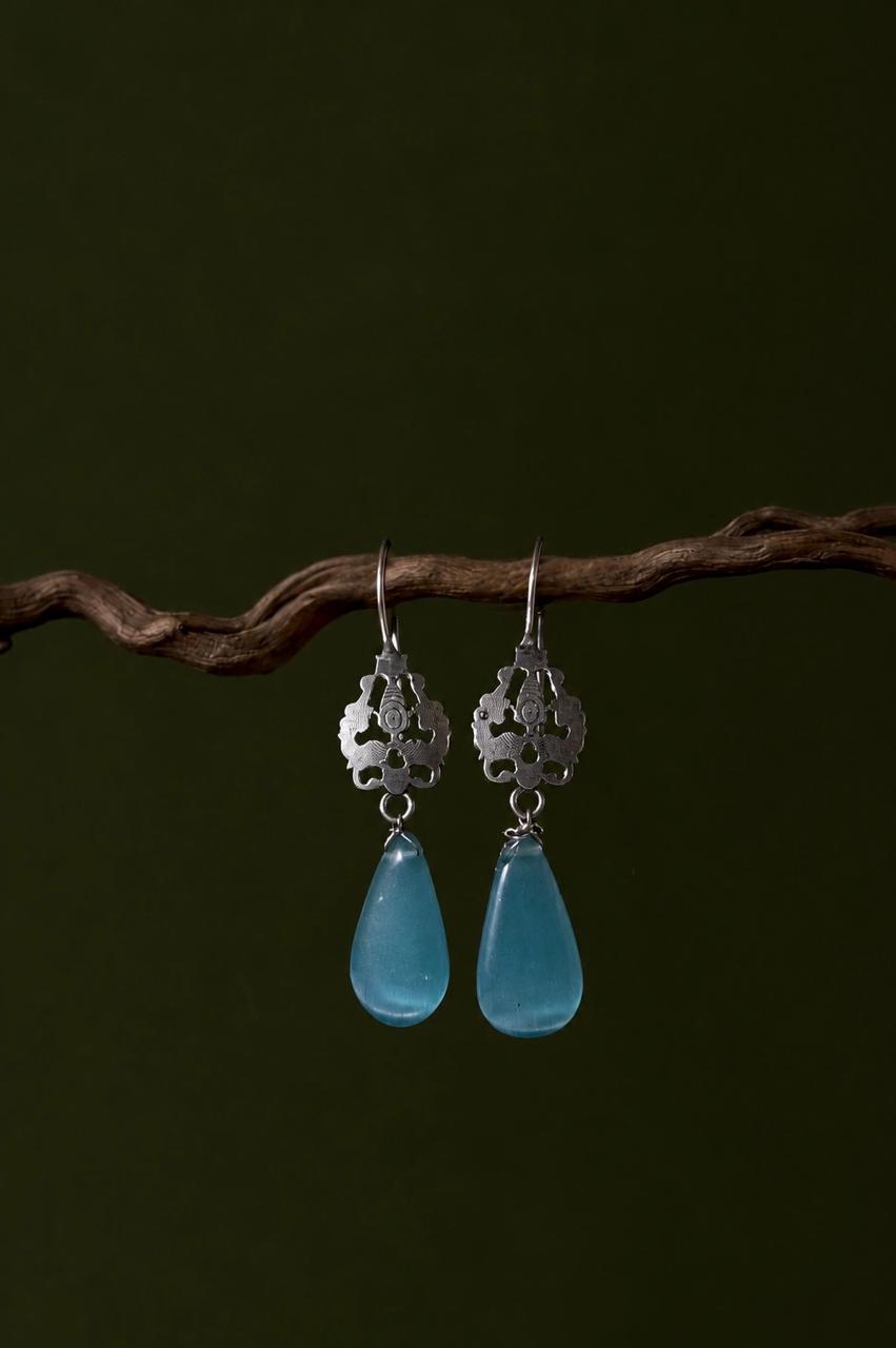 Monalisa Stone Silver Replica Earring