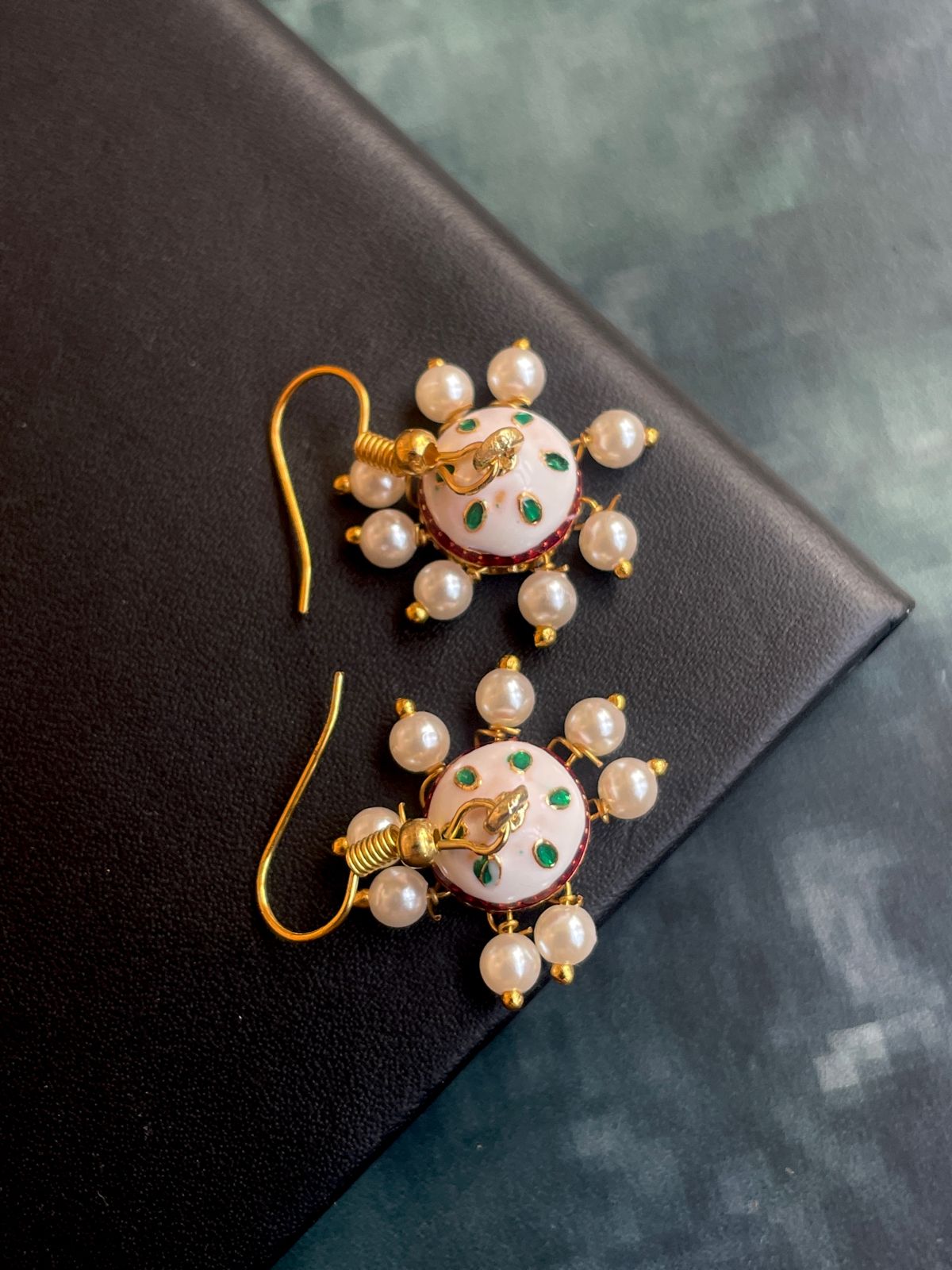 Meenakari Box and Jhumki set of 2 pairs