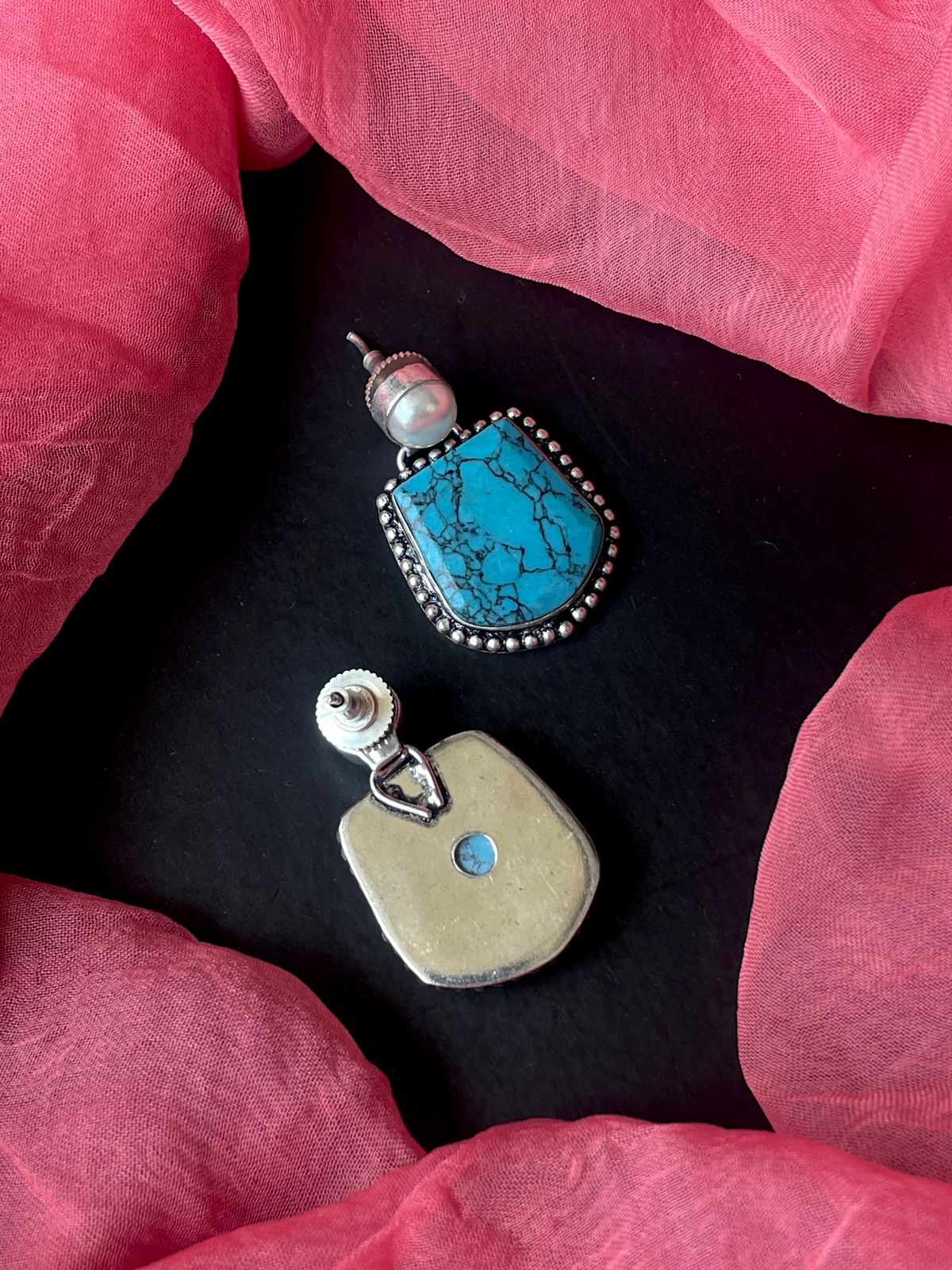 Monalisa Stone Silver Replica Earring