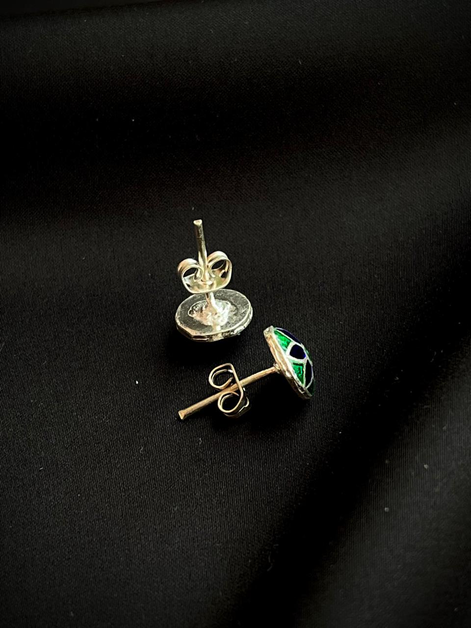 Meenakari 92.5 Silver Stud Earring