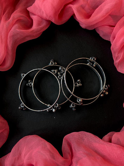 Oxidized Ghunghroo Bangles (set of 4 Bangles)