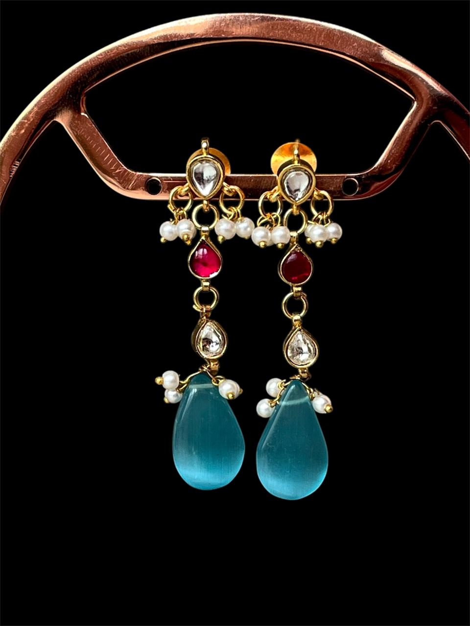 Monalisa Stone Pachi Kundan Beaded Earring