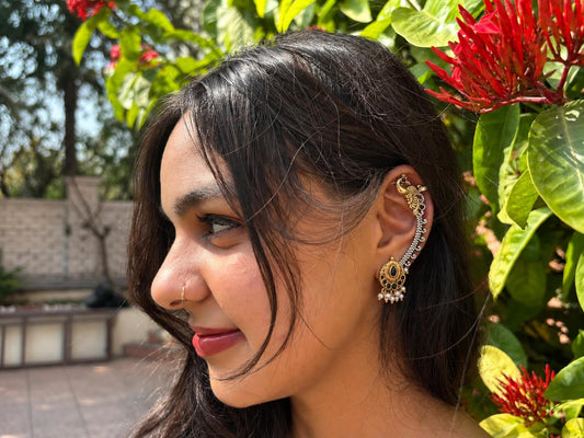 Peacock Shape Dual Tone Ear Cuff