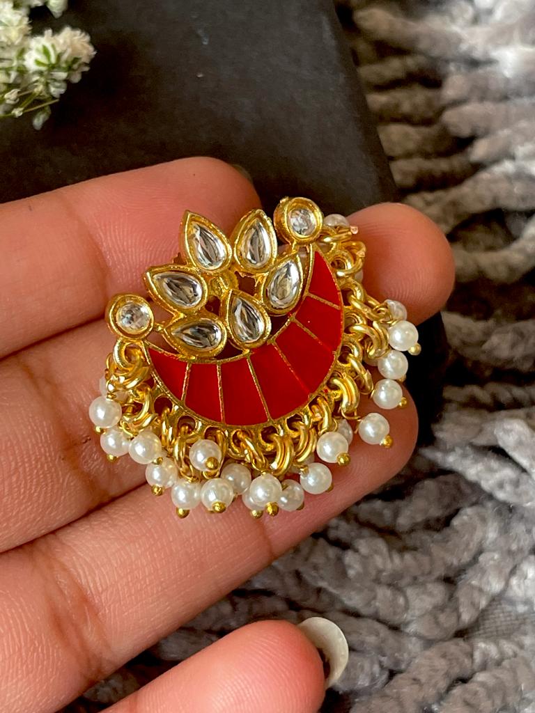 Meenakari Chandbali Stud Earring