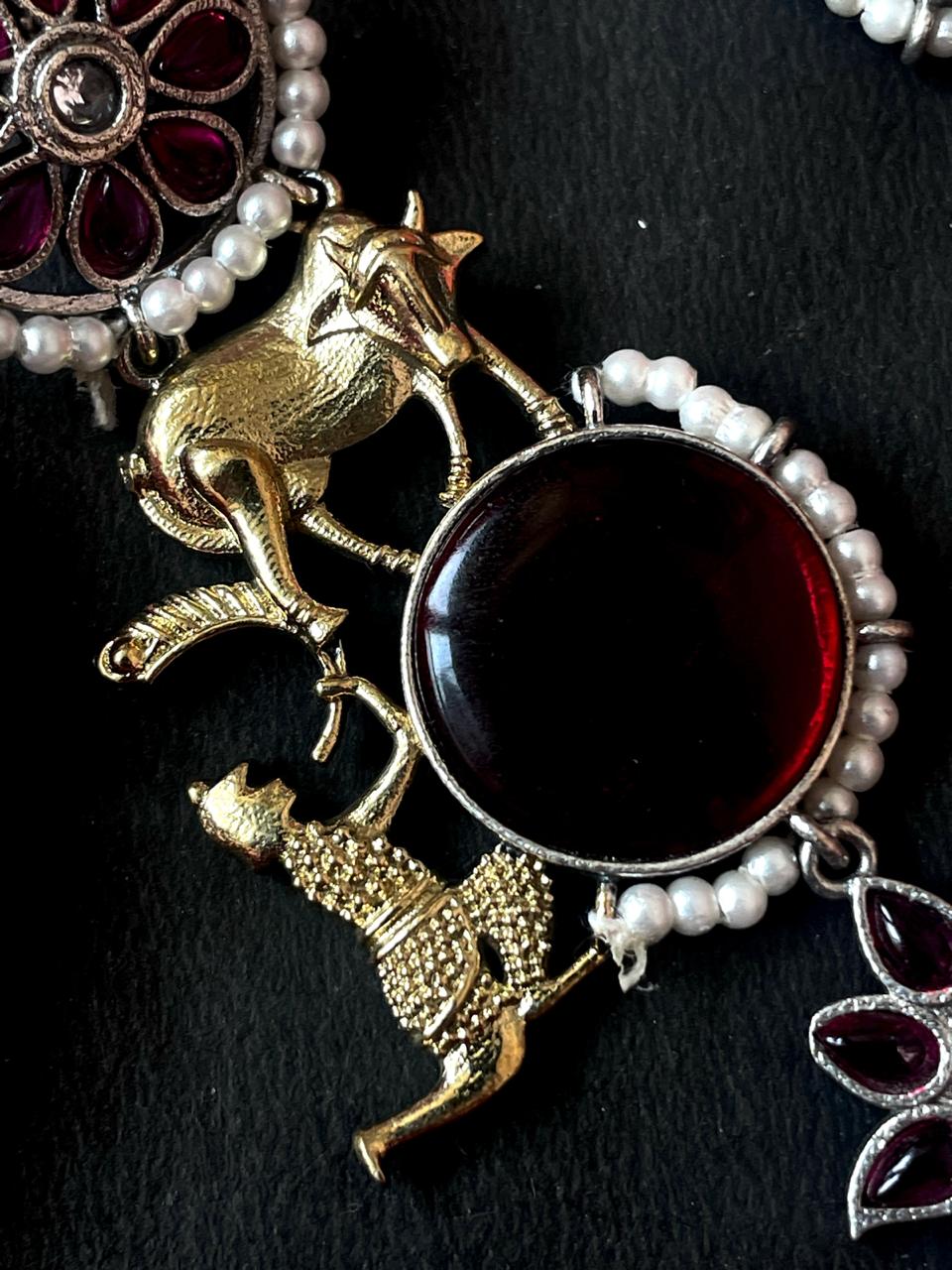 Dual Tone Ethnic Partywear Beaded Earring