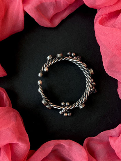 Oxidized Twisted Stone Bangles with Ghunghroo