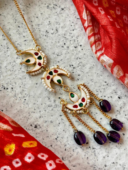 Stone beads with Kundan Chain Necklace