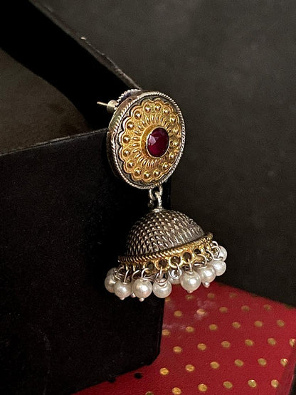 Dual Tone Jhumka Earring