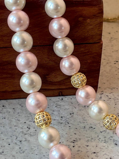 Shell Pearl with AD Ball Mala