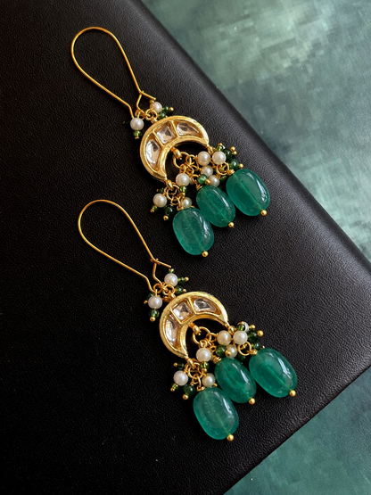 Natural Stones with Kundan Earring