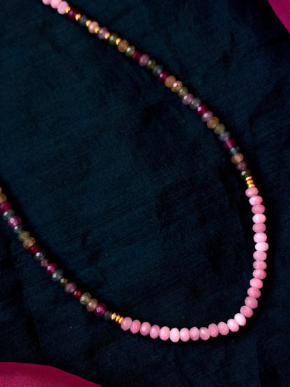 Stone Beads Golden Ring Single Layer Mala