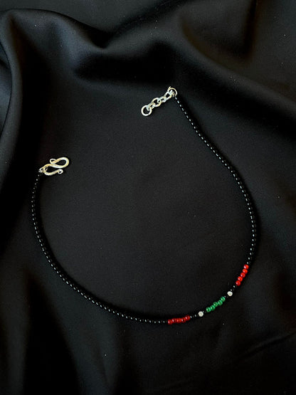 Colourful Beaded 92.5 Silver Anklet