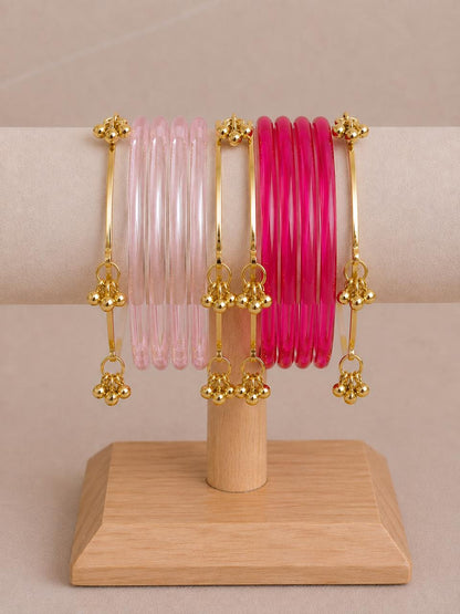 Acrylic Bangles with Metal Bangles set