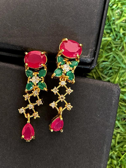 AD Multicolour choker with Earring set