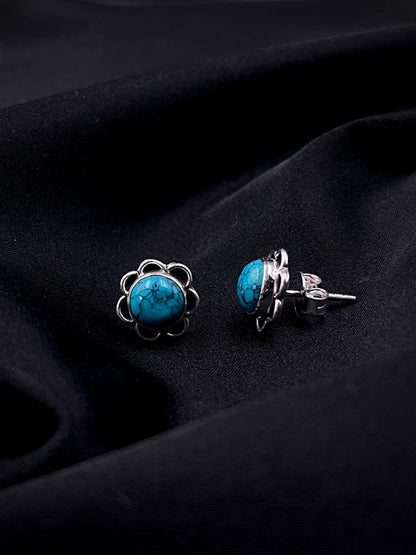 Semi Precious Stone 92.5 Silver Stud Earring