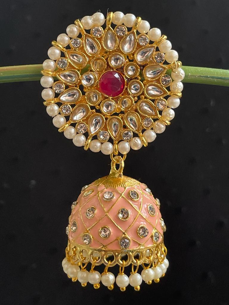 Meenakari Dome Shape Jhumka Earring