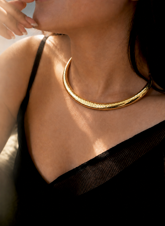 Golden Plain Hasli Choker Necklace