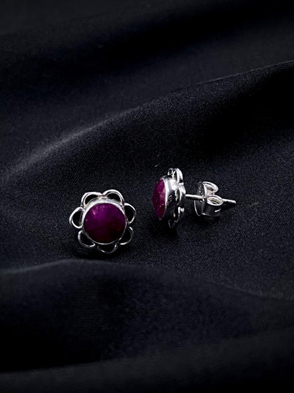 Semi Precious Stone 92.5 Silver Stud Earring