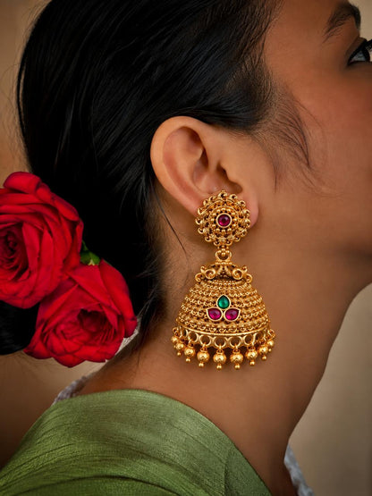Golden Partywear Ethnic Earring
