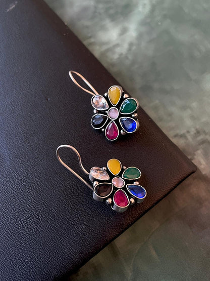 Floral Stone Stud Earring