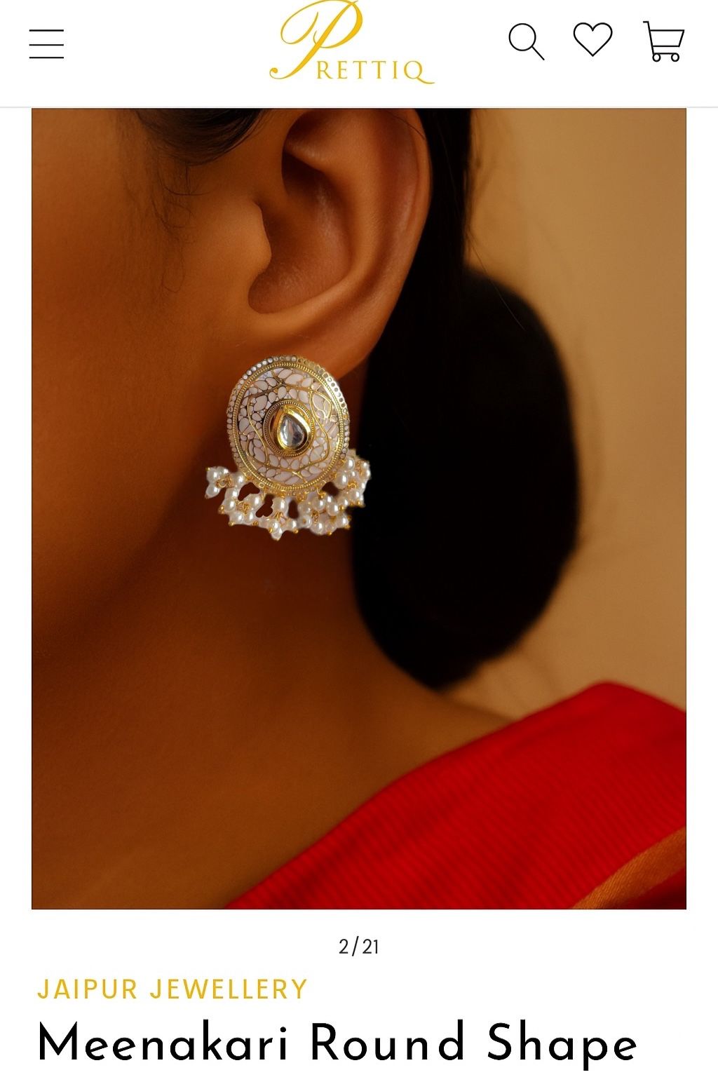 Meenakari Round Shape Stud Earring
