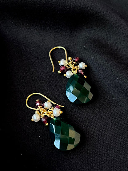 Onex Stone Gold Plated 92.5 Silver Earring