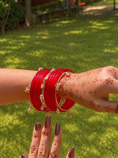 Acrylic Bangles with Metal Bangles set