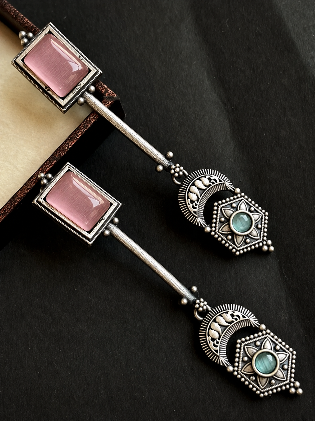 Big Monalisa Stone long Drop Earring
