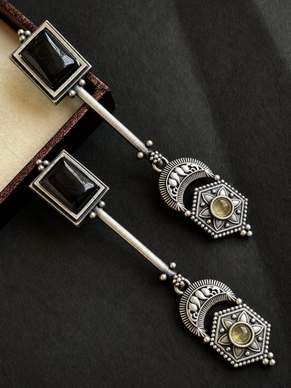 Big Monalisa Stone long Drop Earring