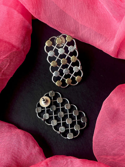 Dual Tone Ethnic Oxidized Earring