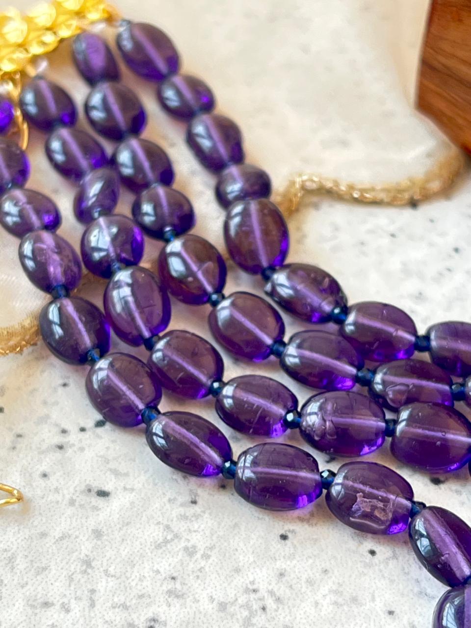 Stone Mani Beads Three layer Mala