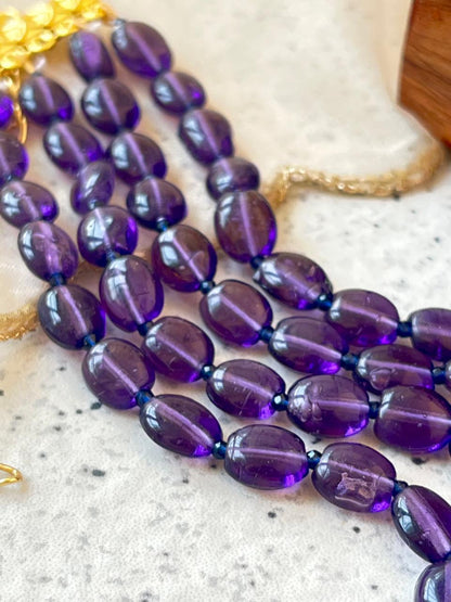 Stone Mani Beads Three layer Mala