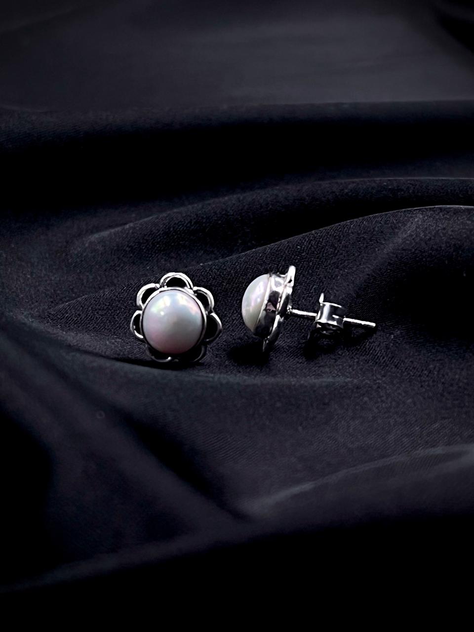 Semi Precious Stone 92.5 Silver Stud Earring