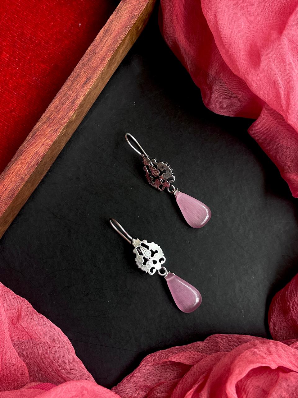Monalisa Stone Silver Replica Earring