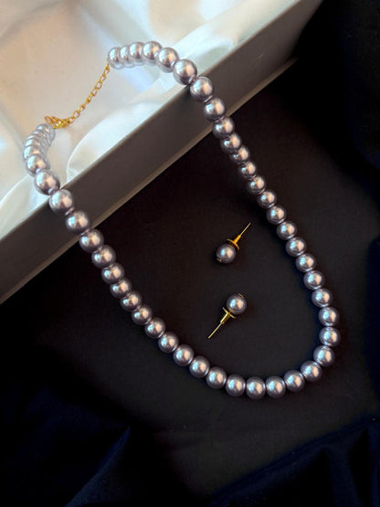 Shell Pearl Mala with Earring set