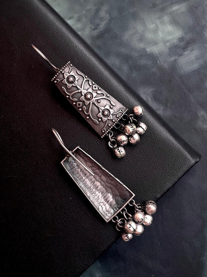 Black Polish Antique Look Ghunghroo Earring