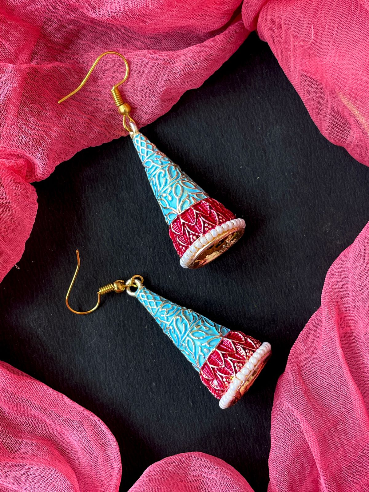 Meenakari Conical Traditional Partywear Earring