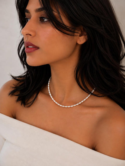 Glass Pearl Mala with Earring set