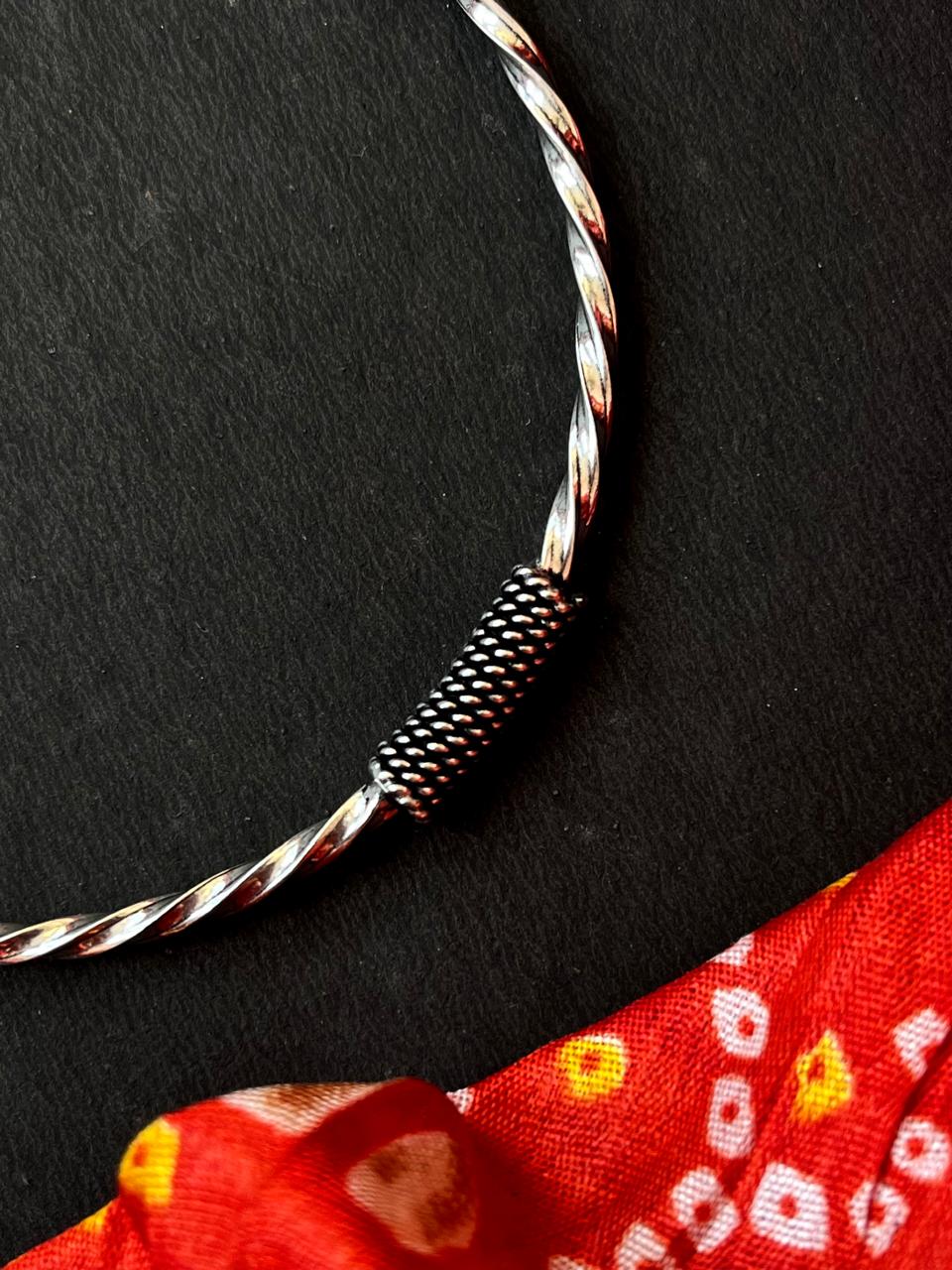 Oxidized Designer Anklet Pair