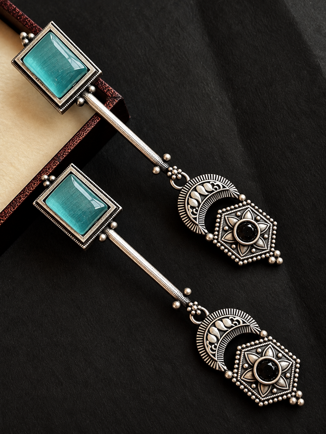 Big Monalisa Stone long Drop Earring