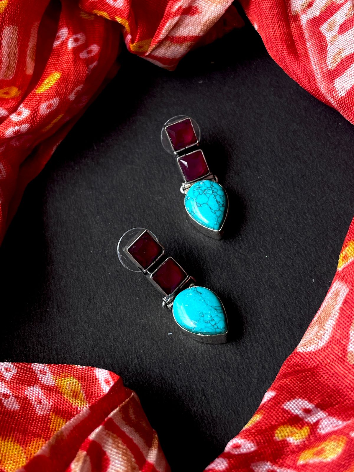 Monalisa Stone Silver Replica Earring