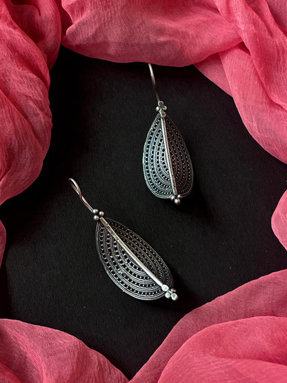 Oxidized Floral Ethnic Earring