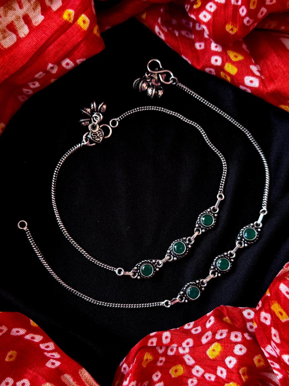 Monalisa Stone Oxidized Casual wear Anklet