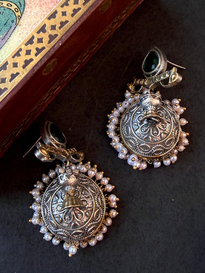 Monalisa Stone Dual Tone Partywear Long Earring