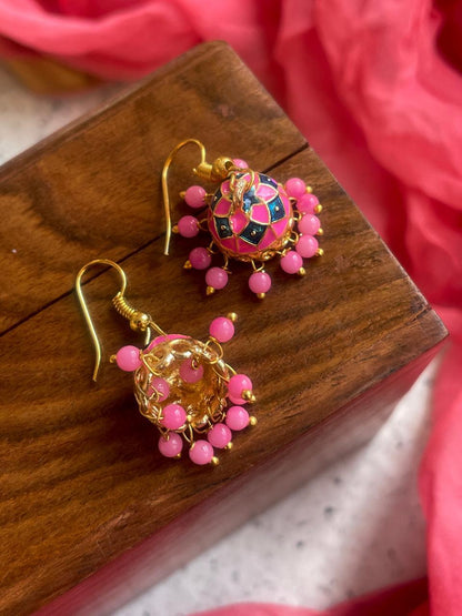 Meenakari Small Jhumki Earring (Set of 2 Pairs)