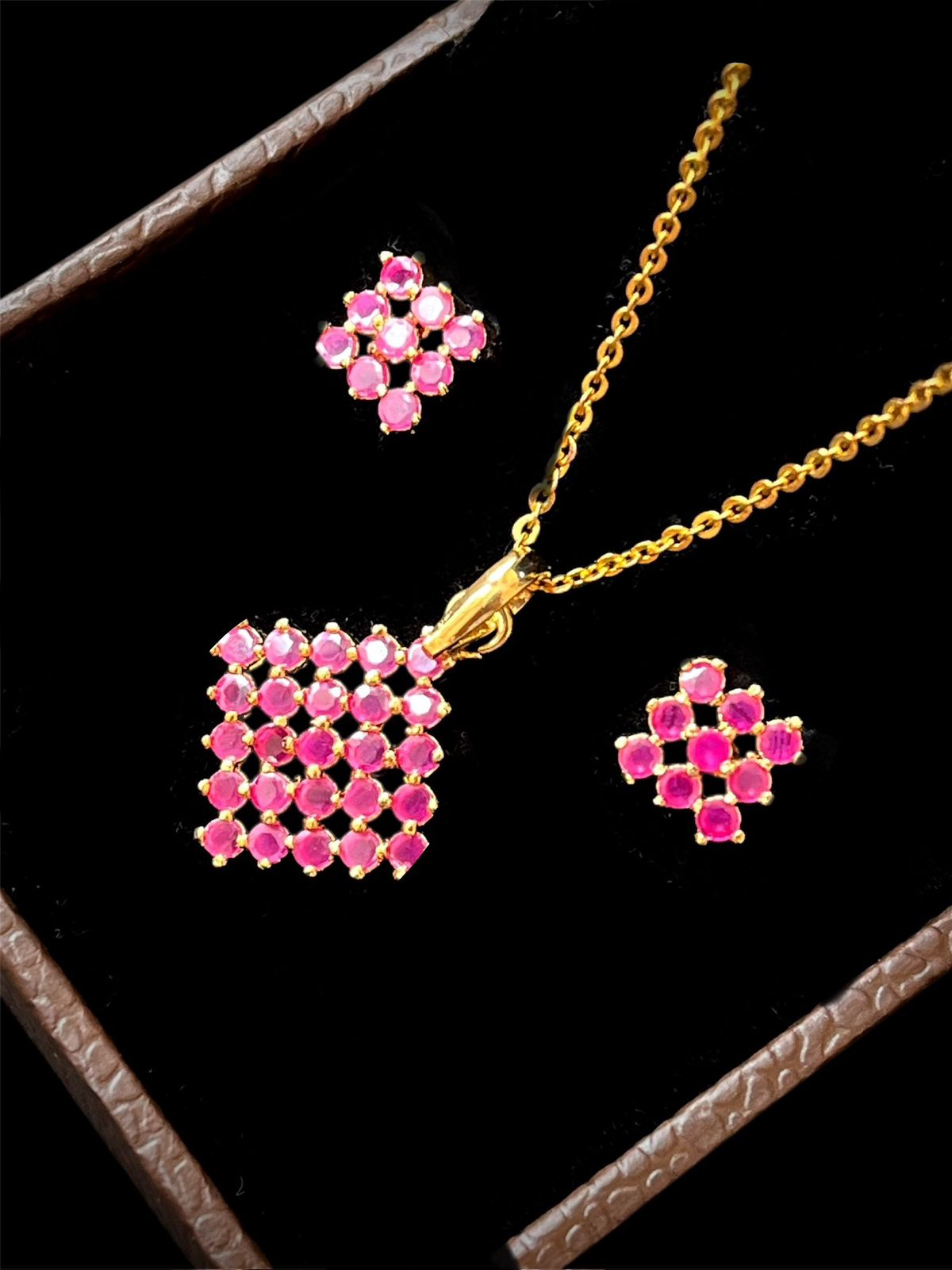 AD Square Pendant with Earring Set