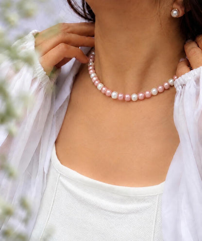 Glass Pearl Mala with Earring set